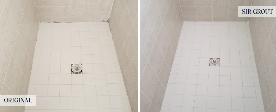 Shower Before and After Our Superb Caulking Services in Orlando, FL