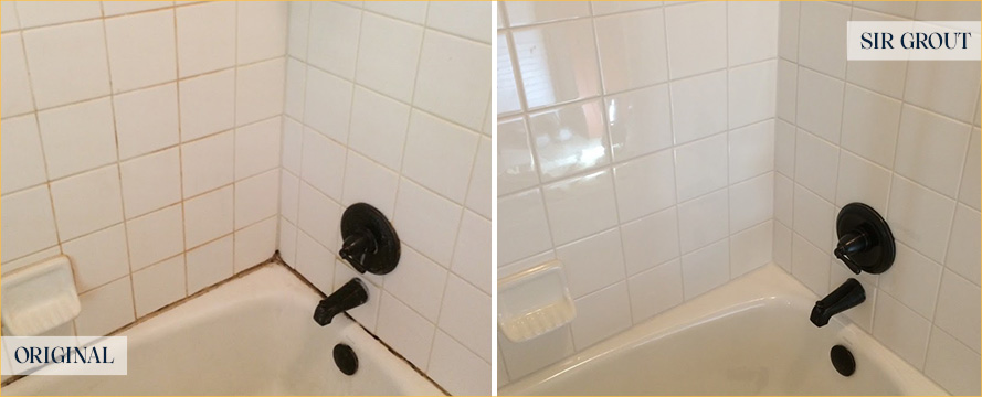 Shower Before and After Our Superb Caulking Services in Davenport, FL