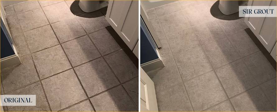 Floor Before and After a Flawless Grout Sealing in Orlando, FL
