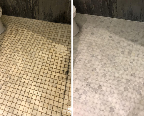 Floor Before and After a Tile Cleaning in Lake Nona, FL