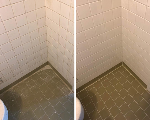 Floor Before and After a Tile Cleaning in Celebration, FL