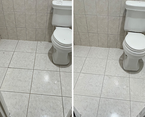 Floor Before and After a Grout Sealing in Orlando, FL