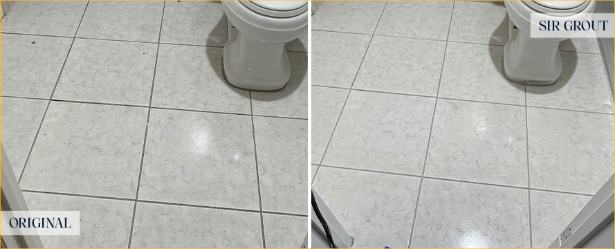 Floor Before and After a Flawless Grout Sealing in Orlando, FL