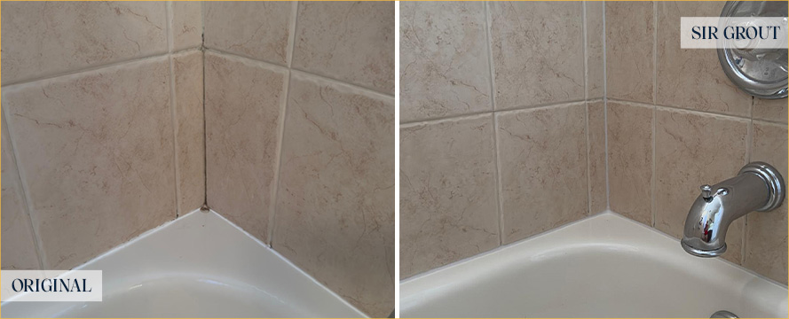 Shower Before and After Our Superb Caulking Services in Windermere, FL 
