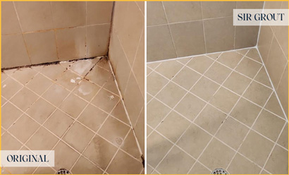 Shower Before and After an Excellent Tile Cleaning in Orlando, FL