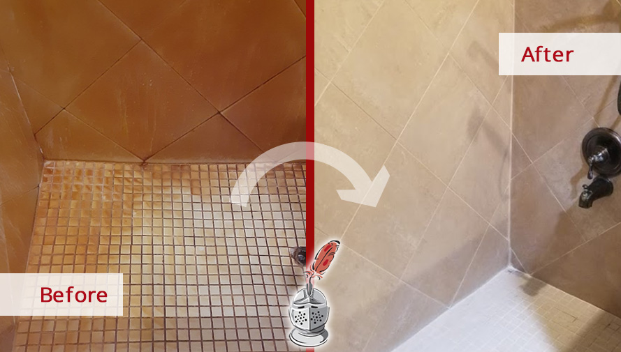 Our Professional Tile and Grout Cleaners in Orlando Performed an  Outstanding Restoration Giving This Shower a Revamped New Look