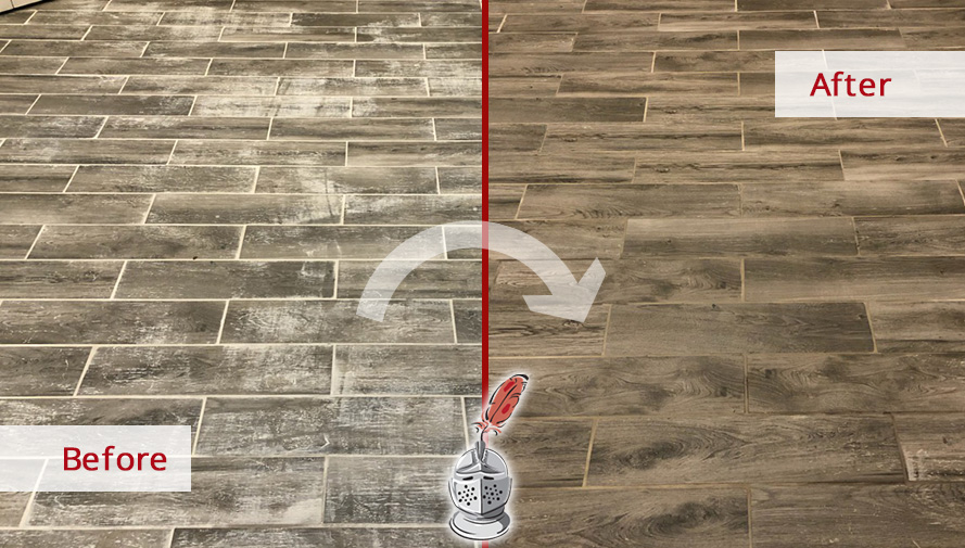 Image of a Floor After Tile Cleaning