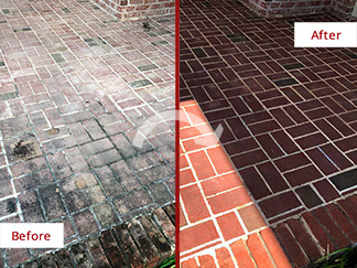 Patio Before and After Our Hard Surface Restoration Services in Orlando, FL