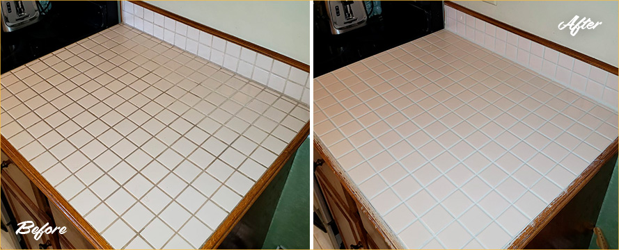 Kitchen Counter Restored by Our Professional Tile and Grout Cleaners in Orlando, FL