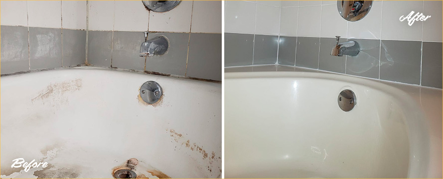 Shower Before and After a Tile Cleaning in Orlando, FL