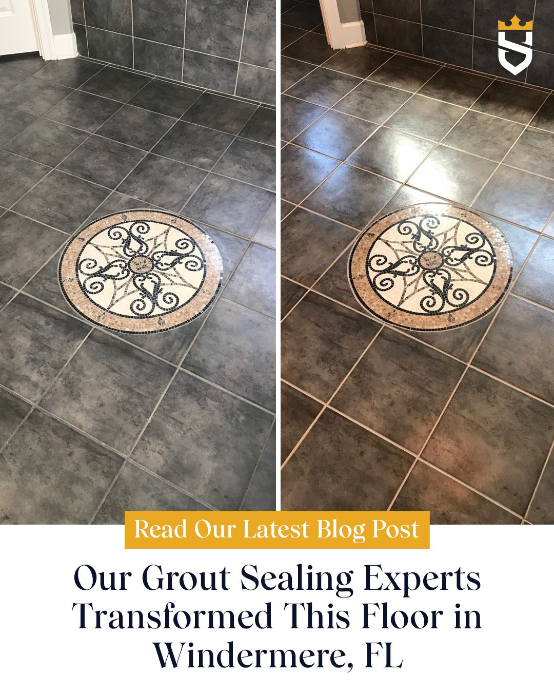 Our Grout Sealing Experts Transformed This Floor in Windermere, FL