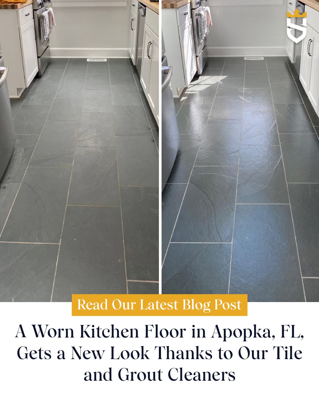 A Worn Kitchen Floor in Apopka, FL, Gets a New Look Thanks to Our Tile and Grout Cleaners